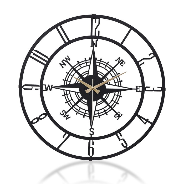 Wallity Reloj de pared decorativo en metal negro de 50 cm Wallity Reloj de pared decorativo en metal negro de 50 cm